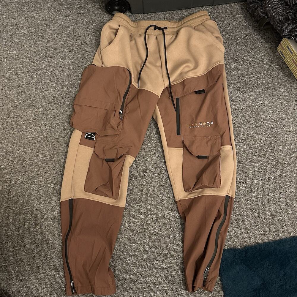 Life Code P32 Mocha Brown Utility Tech Fleece Pants Size XL